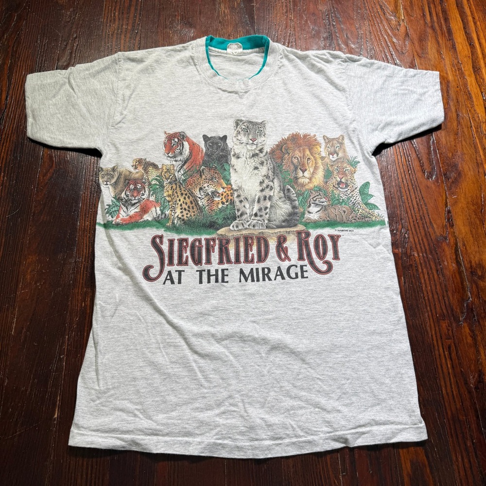 Vintage 90s Siegfried Roy Mirage Shirt Mens L Single Stitch USA Double Sided